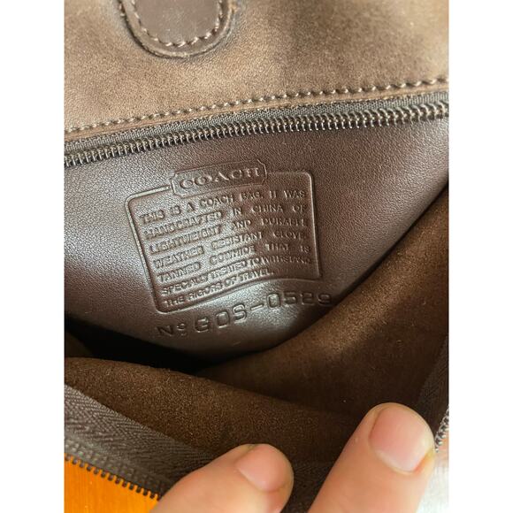 Vintage Coach Brown Leather Drawstring Backpack Brass Hardware main image 9
